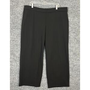 Dennis Basso Petite Straight Leg Luxe Crepe Pants Black Womens Size XLP Office